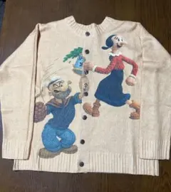 ポパイとオリーブのニットカーディガン