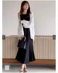 GRL グレイル マーメイドキャミワンピース ai16 ブラック　M