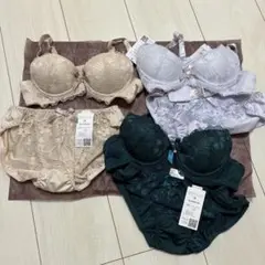 新品２点　ブラジャーショーツセット AAA75 M