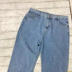 ビックサイズ  デニムパンツ／柔らかデニム／裾切りっぱなし