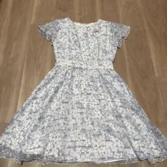 ☆美品☆pom ponette junior 水色 花柄 ワンピースM(150)