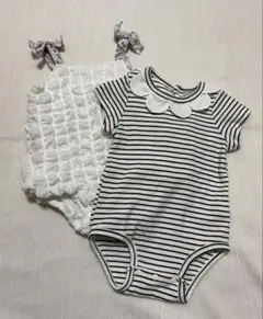 petit main ロンパース 女の子 2点セット