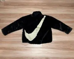 美品　NIKE エコファー ビッグスウッシュ ジャケット ブラック