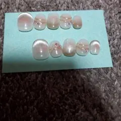 ネイルチップセット クリアピンク 10個Lサイズ