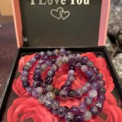 天然石ブレスレット　アメジスト　ガーデンアメジスト　4本まとめ売り