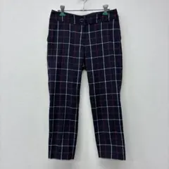 NATURAL BEAUTO チェック柄カジュアルパンツ ネイビー　M ◆35のサムネイル