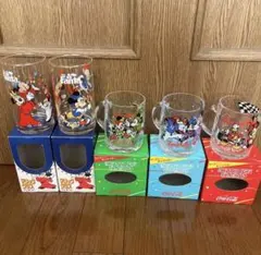 ディズニー　レア　非売品　レトロ　ガラスコップ　コカコーラ　ファンタ　コラボ