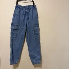 UNIQLO デニム カーゴパンツ ジョガーパンツ ブルー