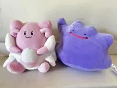 ポケットモンスター　もふぐっとぬいぐるみ　メタモン　ハピナス