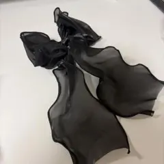 シフォン ブラック ヘアクリップ