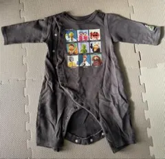 キャラクター プリントロンパース 70cm ダークグレー