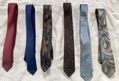 70〜80年代　細身ネクタイ　ナロータイ　6本セット　ポリエステル100%