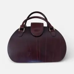 バーガンディ レザー ハンドバッグ　赤