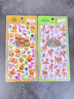 プチドロップステッカー 新作 プーさん バンビ