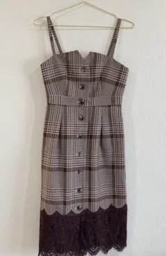 JILLSTUART キャミ ワンピース ブラウン系 チェック ひざ丈 春 夏
