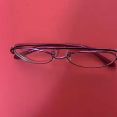 パープル オーバル メタルフレーム メガネ