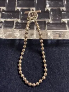 シルバー925 ボールチェーンブレスレット トグル式