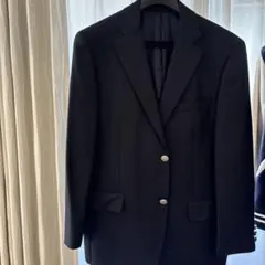 ネイビー シングルブレスト ブレザー