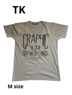 【TK】メンズ　Ｔシャツ M カーキ　Vネック　 シンプル　ロゴ　ワールド　細身のサムネイル