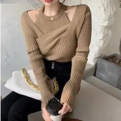 アメスリ 変形ニット セット　shein ベージュ