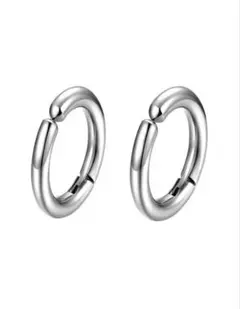 ピアス風　シルバー フープイヤリング イヤーカフ片耳1