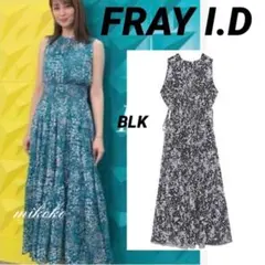 FRAY.ID ワッシャー プリーツ ノースリーブ ワンピース フレア ロング 