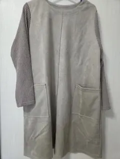 婦人服　ベージュ スエード風 チュニック 長袖