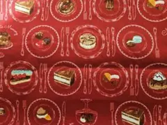 SALE ✨コスモテキスタイル オックス スイーツ柄 赤