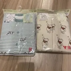 ユニクロ　キルトカバーオール　プーさん　アライグマ