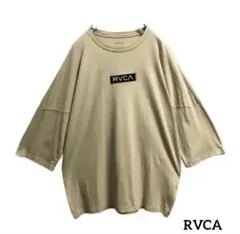 RVCAルーカ五分袖Tシャツ刺繍ロゴデザインオシャレシンプル古着