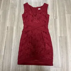 美品 タダシショージ レースピンタックジャージー フレアワンピース