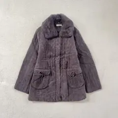 ラビットファー コート キルティング パープル フェミニン ガーリー 上品のサムネイル