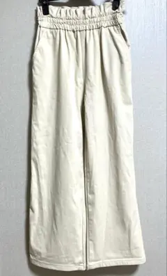 GU ハイウエストゴムパンツ 150 アイボリー