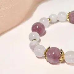 35恋愛運♡虹ディープローズクォーツ♡虹ローズクォーツ♡虹クンツァイト内径15