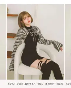 darich シャーリングボレロミニワンピース ブラック　Freeサイズ