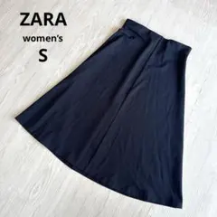 【ザラ】フレアスカート ロングスカート ネイビー 美シルエット S 極美品のサムネイル