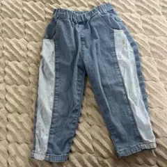 モイモルン 110 デニムパンツ バイカラー ライトブルー