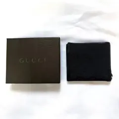 GUCCI グッチ GGキャンバス シェリーライン　二つ折り財布 ブラック 黒