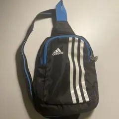 adidas ショルダーバッグ 3本ライン 黒/青