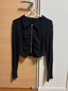 【値下げしました！】ブラック クロップドトップス 長袖