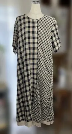 AS KNOW AS ニューチェックＭＩＸワンピース　大きいサイズ