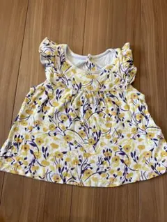 Petit Bateau 花柄フリル袖Tシャツ 24m
