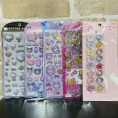 サンリオシールセット　うるちゅる　おはじき　コットンパフィ　ドロップジェリー