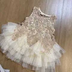 キッズ ドレス ベージュ レース チュールのサムネイル