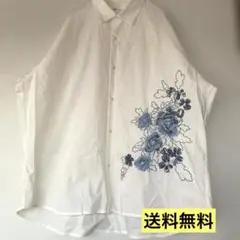 『人気』☆tk. TAKEO KIKUCHI 半袖シャツ 花柄刺繍 メンズ　古着