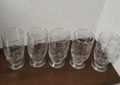 ディズニー　ガラスコップ　5個セット　レトロ