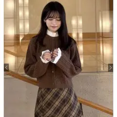 GRL グレイル　フリルレイヤード風ニットトップス