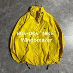 90s-00s NIKE ウィンドブレーカーY2K スウォッシュ刺繍ロゴ　L