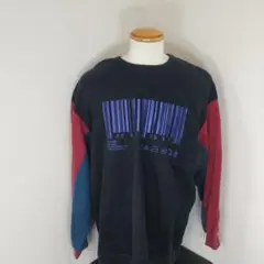 【良品】SHAREEF バーコードプリント スウェット トレーナーのサムネイル