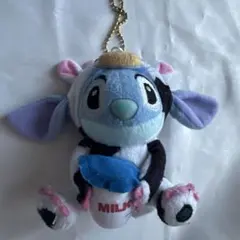 disney スティッチ　牛着ぐるみ　ぬいぐるみキーホルダー　ミルク持ちのサムネイル